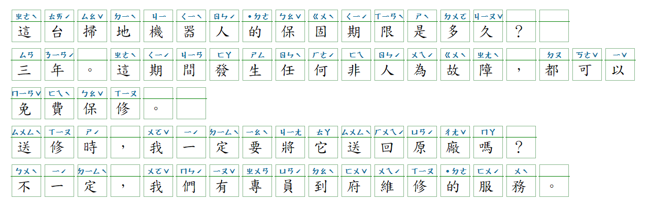 Học tiếng Hoa - 機器保修 - 2021-08-19