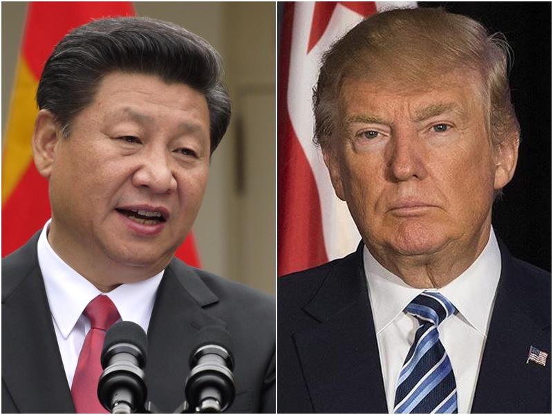 Ông Donald Trump và ông Tập Cận Bình diễn thuyết trong hội nghị 