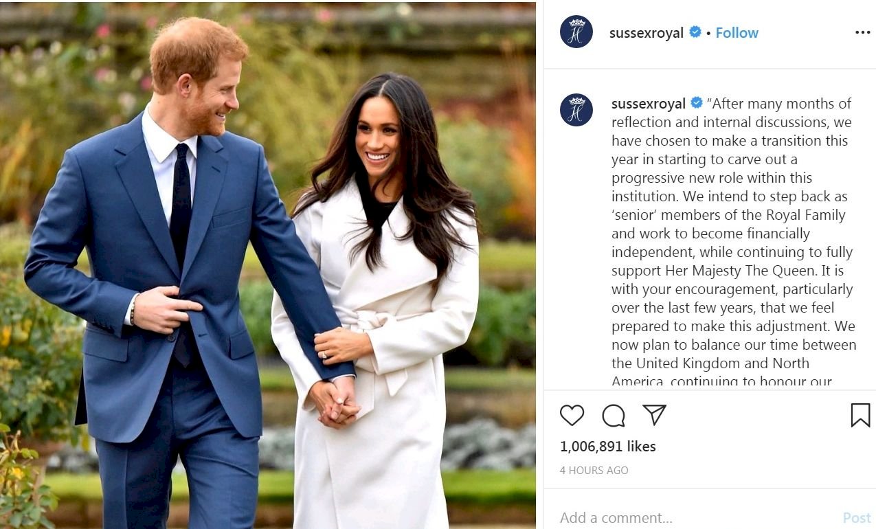 Hoàng tử Anh Harry và Công nương Meghan Markle từ bỏ tước hiệu Hoàng Gia
