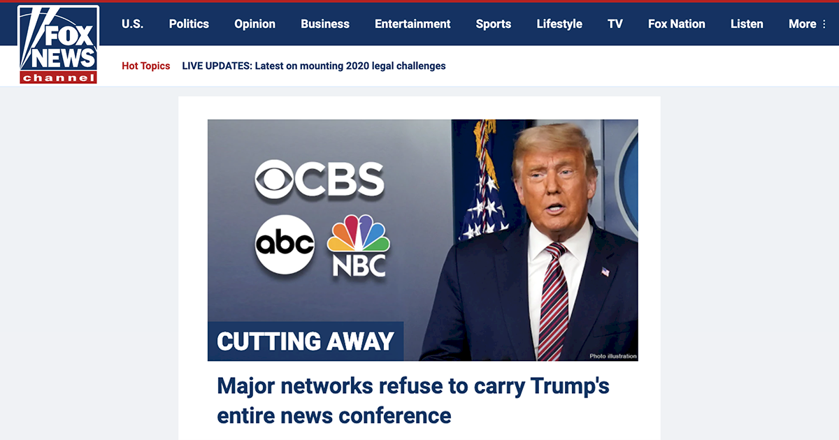 Nhiều mạng truyền hình Mỹ cắt chương trình phát sóng trực tiếp bài phát biểu của Donald Trump vì lý do lan truyền thông tin sai lệch