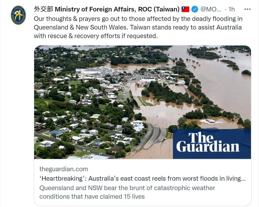 Mưa lũ nghiêm trọng ở miền Đông Australia. Tổng thống gửi lởi chia buồn và sự quan tâm tới chính phủ và nhân dân Australia