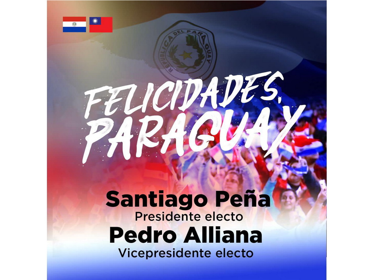 Tổng tuyển cử bầu tổng thống Paraguay đã có kết quả. Bộ Ngoại giao Đài Loan: Tăng cường hợp tác, giao lưu với chính phủ mới