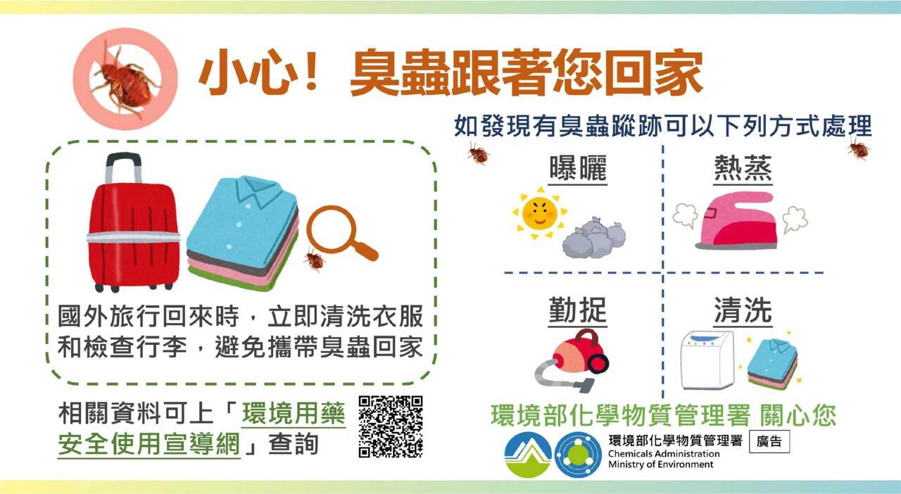 Lo ngại rệp giường có nguy cơ “tấn công” Đài Loan, Bộ Môi trường đưa ra 4 cách để tiêu diệt