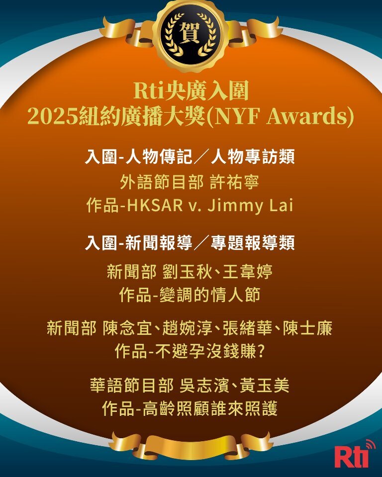 Đài Rti có 4 tác phẩm được đề cử Giải thưởng Phát thanh New York 2025